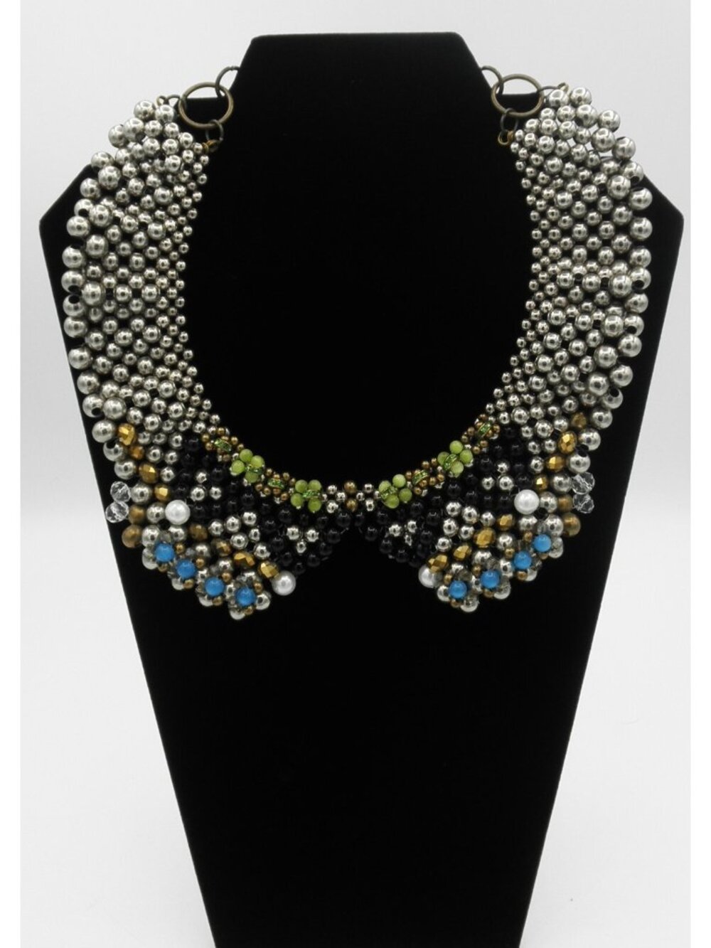 Bold Pam Hiran Anthropologie MultiColor Statement Beaded Collar Choker Necklace - Picture 8 of 8